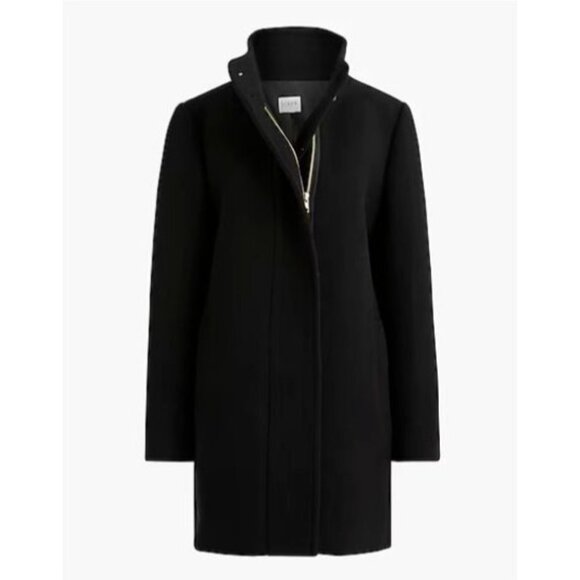 J. Crew Oversized City Coat Black Size 4 New - Picture 2 of 4